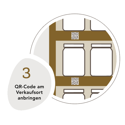 Icon QR-Code am Verkaufsort anbringen